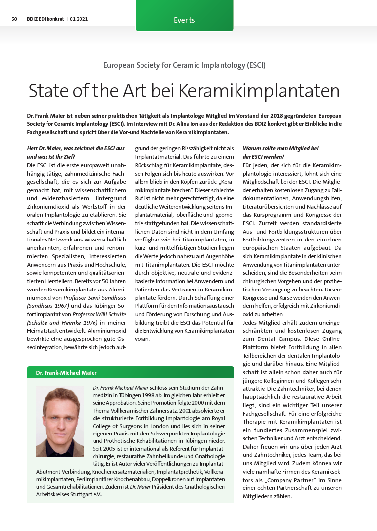 State of the art bei Keramikimplantaten