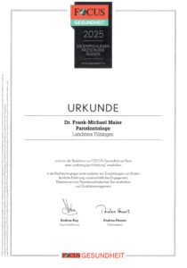 Fokus Urkunde Parodontologie – Dr. Frank Maier